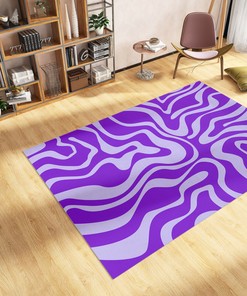 Funky Groovy Retro Rug with Customizable Personalization Option for Chic Living Room or Bedroom
