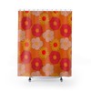 Funky Orange Mod Daisies Shower Curtain - Groovy Retro Design for Boho Bathroom Decor