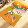 Funky Orange Trippy Wavy Rug - 70s Hippie Y2k Groovy Rug, Preppy Retro Room Decor with Non-Slip Bathroom Rugs Washable