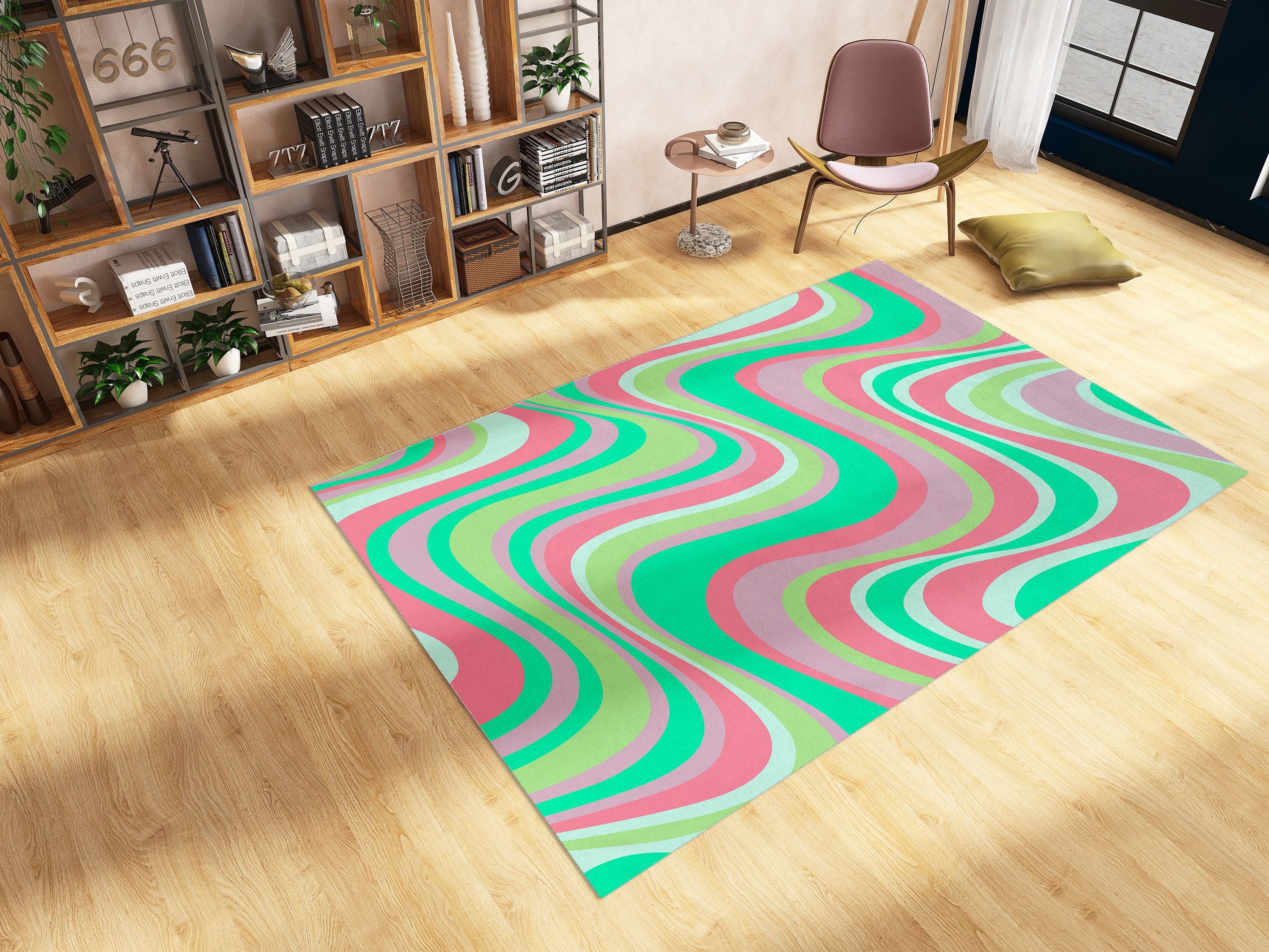Funky Personalized Area Rug for Modern Chic Living Room or Bedroom Decoration