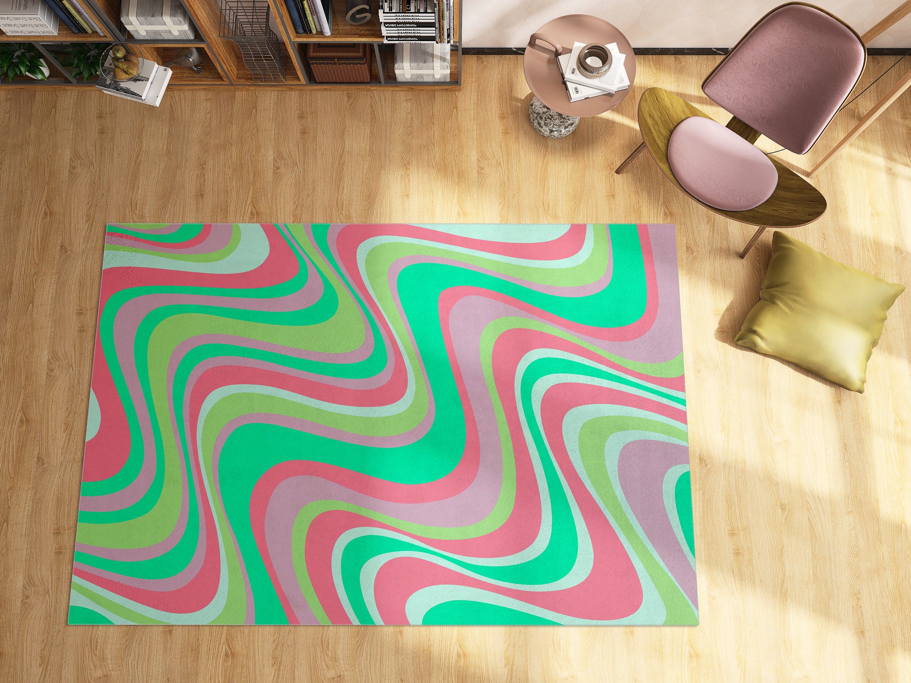Funky Personalized Area Rug for Modern Chic Living Room or Bedroom Decoration - Image 3