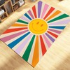 Funky Sunshine Smile Rug - 70s Groovy Trippy Rug, Abstract Cool Rug, Groovy Decor for Living Room Bedroom