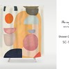 Funny Bathroom Decor with Abstract Boho Art Scene Shower Curtain