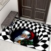 Funny Clown Optical Illusion Rug Area Rug for Halloween Decoration from CHENJIEUS with 3D Vortex Illusion