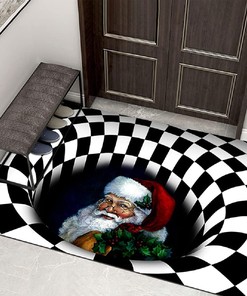 Funny Clown Optical Illusion Rug Area Rug for Halloween Decoration from CHENJIEUS with 3D Vortex Illusion