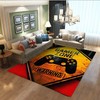 Funny Gaming Carpet with Controller Print for Boy's Kid Teen Nursery, Orange and Black Gamer Area Rug