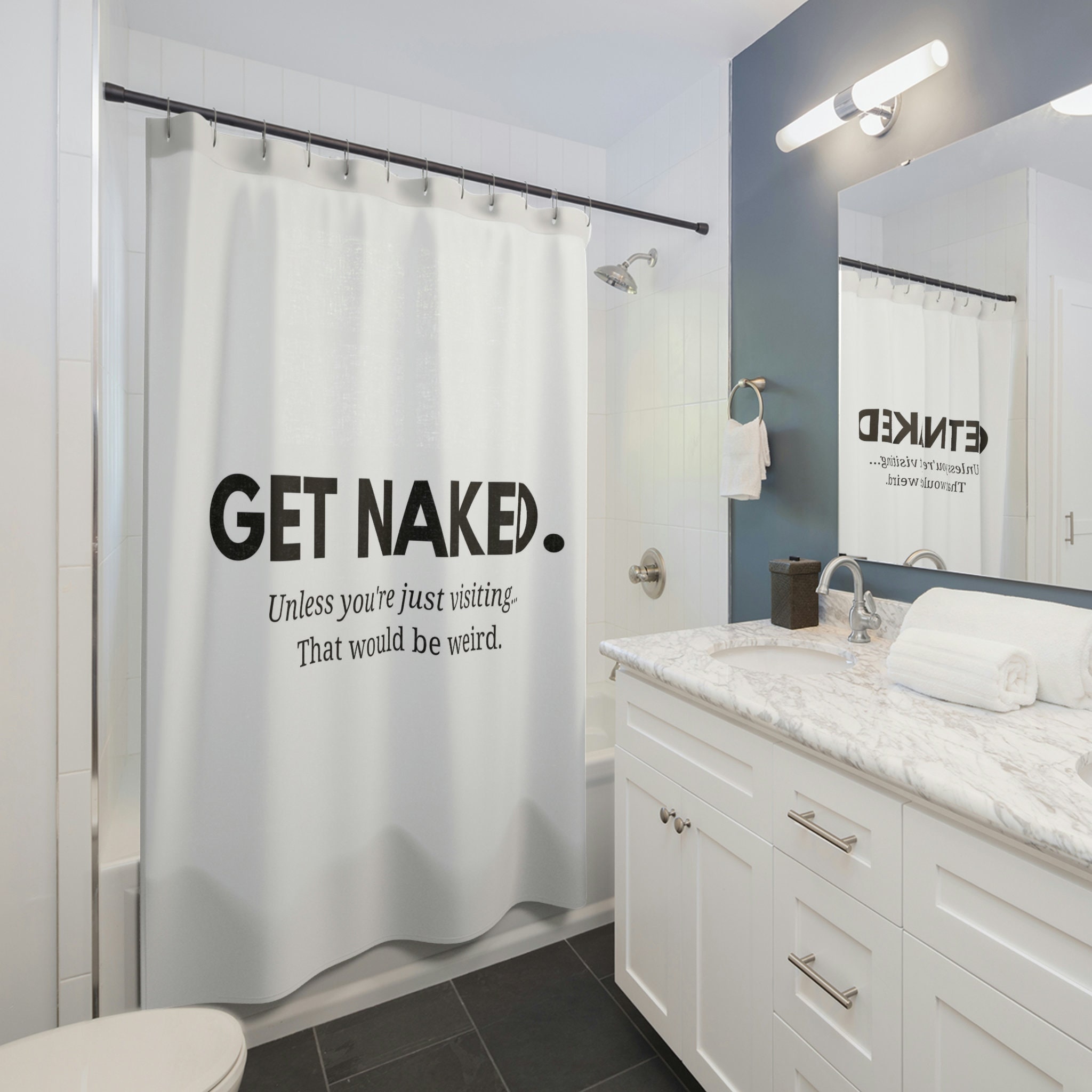 Funny Naked Shower Curtain | Modern Bathroom Decor | Valentine Gift | Best Shower Curtains - Image 2