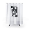 Funny No Selfies Shower Curtain with Humor and Farmhouse Vibe