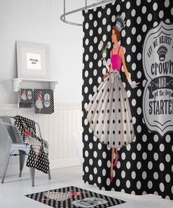 Funny Retro Style Shower Curtain | Retro Bath Mat & Towels | Cool 50s Style Bathroom Decor