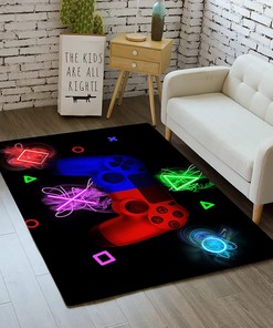 Game Area Rug for Boys Room T-Shirt, Hoodie, Sweatshirt: Non-Slip Floor Rugs with Gamepad Controller Theme