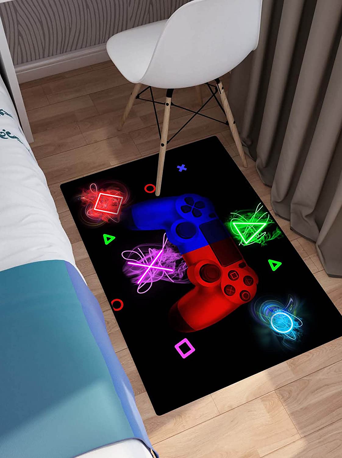 Game Area Rug for Boys Room T-Shirt, Hoodie, Sweatshirt: Non-Slip Floor Rugs with Gamepad Controller Theme - Image 2