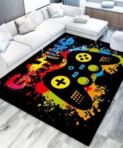 Game Controller Area Rug - Non-Slip Gaming Carpet with Fun Pattern for Boys or Teens Perfect Home Decor for Gamer Room