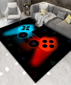 Game Controller Modern Area Rug - Non-Slip Gaming Carpet for Living or Bedroom Fun Home Decor for Gamers