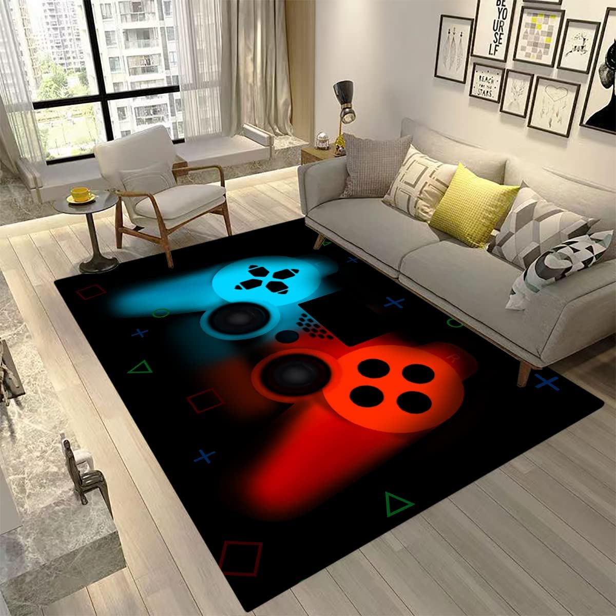 Game Controller Modern Area Rug - Non-Slip Gaming Carpet for Living or Bedroom Fun Home Decor for Gamers - Image 3