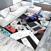 Game Controller Modern Blue Floor Mats for Living Room Boys, Cool Painting Gamer Design Gamepad Printed