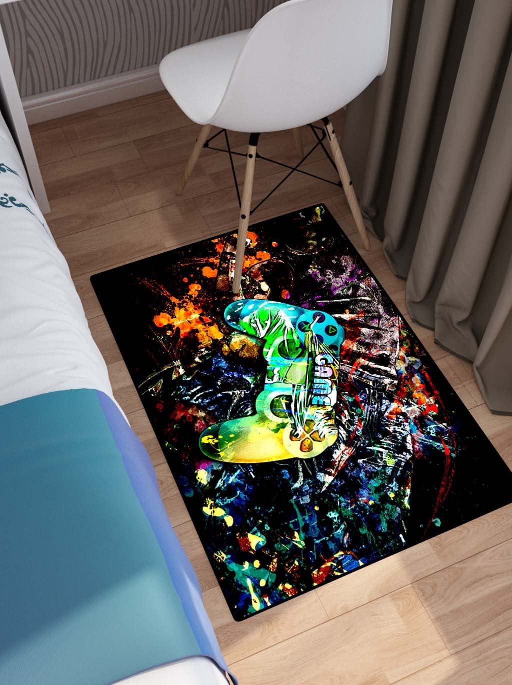 Game Graffiti Art Design Cool Home Decor Carpet with Gaming Area Rugs