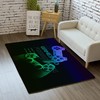 Game Room Entryway Carpet - Black 3D Gamepad Living Room Rug for Boys/Teens