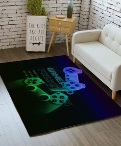 Game Room Entryway Carpet - Black 3D Gamepad Living Room Rug for Boys/Teens