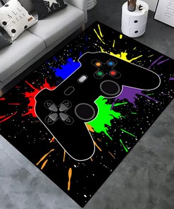 Game Room Non-Slip Carpet - Polyester Mat for Sofa Floor with Large Video Game Area Rug
