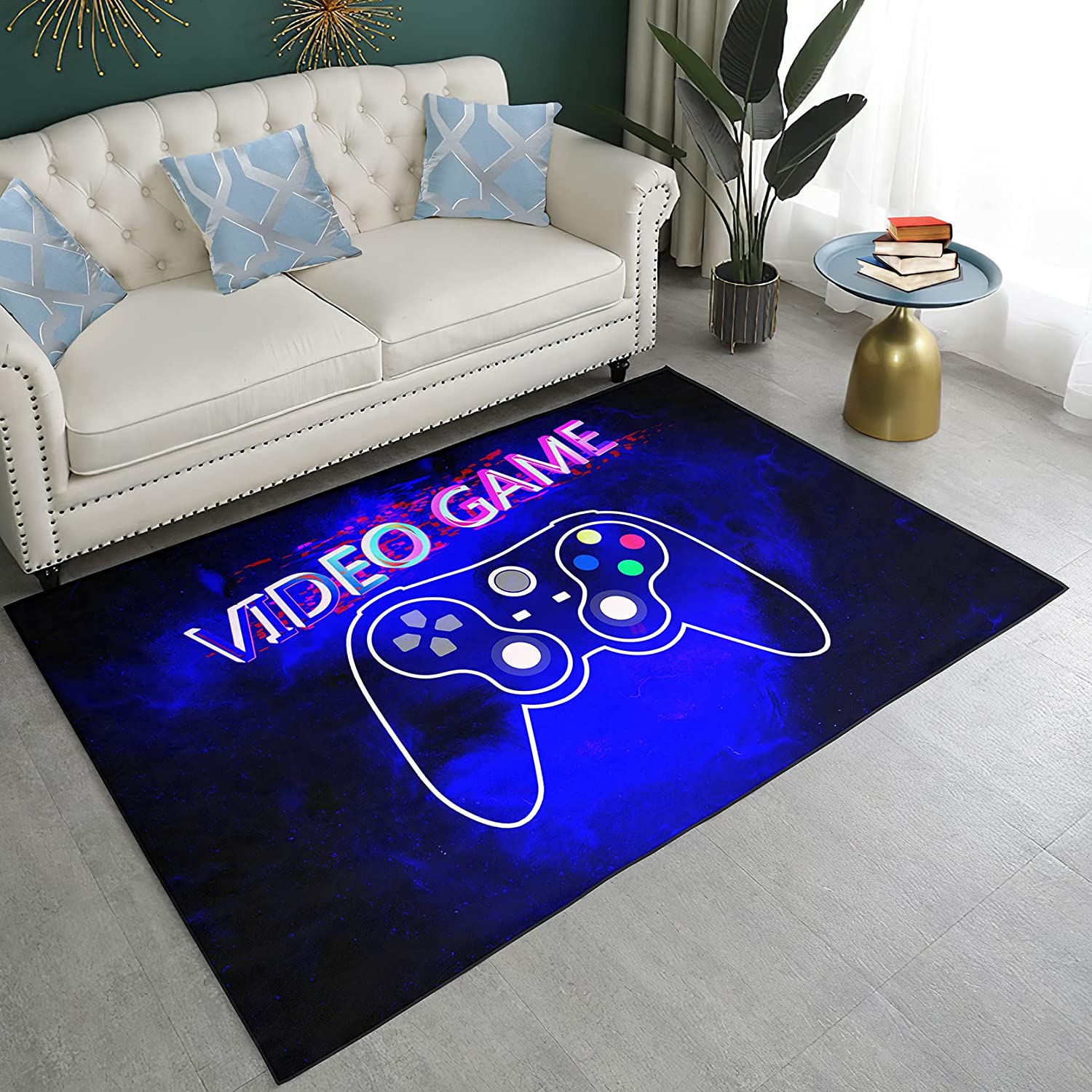 Game Video Gaming Pattern Black Kitchen Rugs - Bedroom, Living Room or Sitting-Room Mat - Image 2