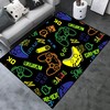 Game-Themed Area Rug with 3D Gamer Carpet and Gamepad Controller Print