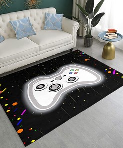 Gamepad Area Rug for Video Gamers - Floor Mats for Boys Rooms
