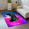 Gamepad Area Rugs for Gamer Room - Blue/Hot Pink Printed Living Room Mat for Teens