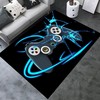 Gamepad Black Home Floor Mats for Men Living Room American Flag Game Player Carpet, Playroom Soft Floor Casual Rugs