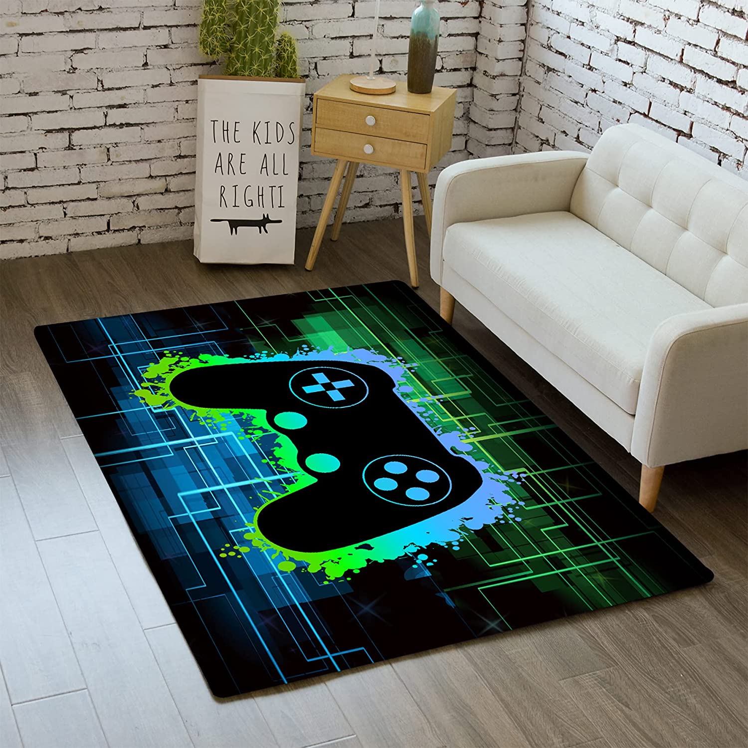 Gamepad Controller Rugs with Standing Floor Pad Yoga Mat for Cool Game Room Themed Gamer Rugs - Image 2