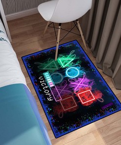 Gamer Area Rugs for Boys Bedrooms - Non-Slip Crystal Floor Mats for Home Decor and Exercise
