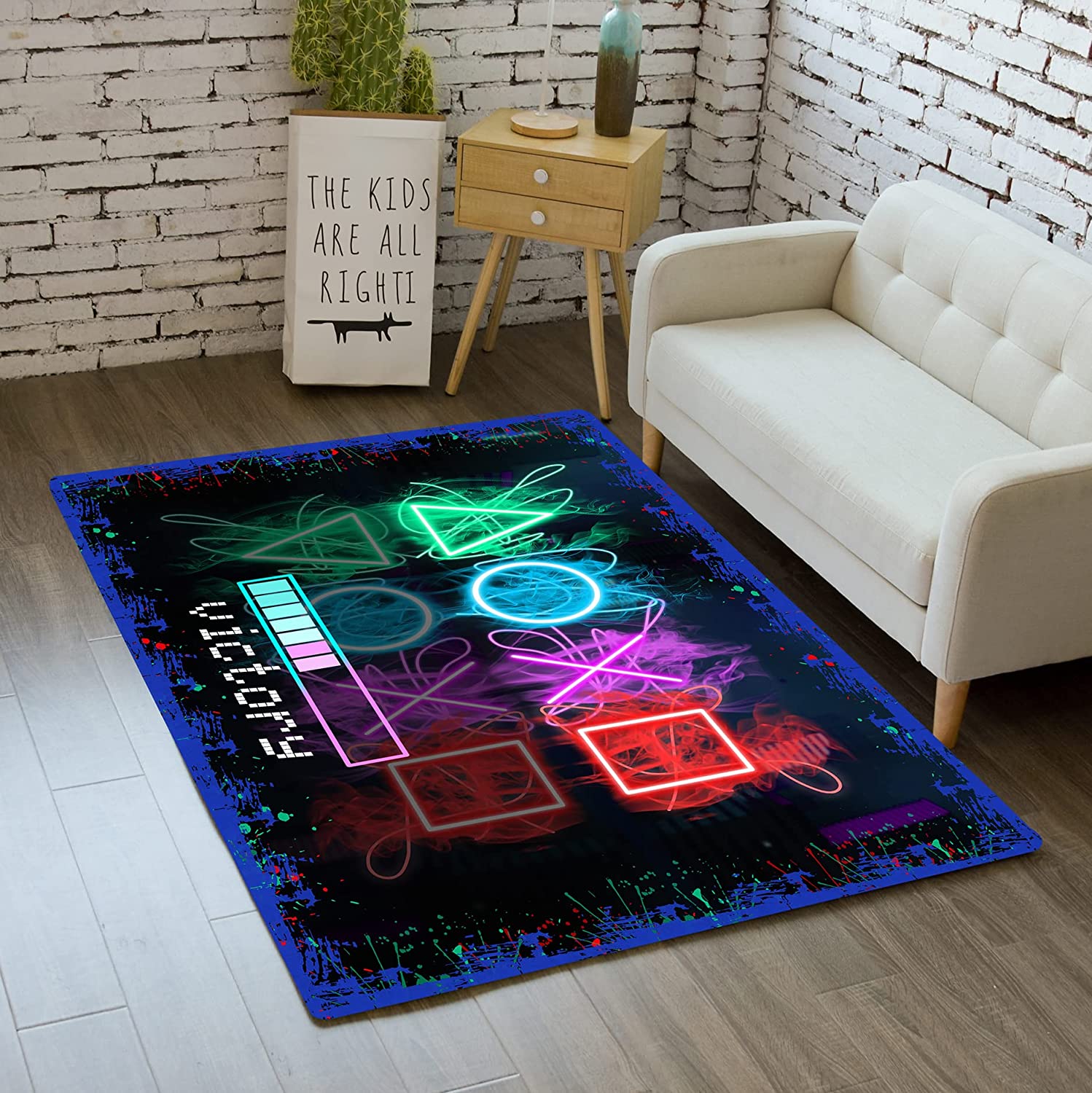 Gamer Area Rugs for Boys Bedrooms - Non-Slip Crystal Floor Mats for Home Decor and Exercise - Image 2