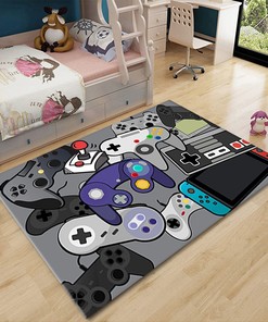 Gamer Boys' Gamepad Doormat for Bedroom or Playroom - Non-Slip Sofa Floor Rug With T-Shirt, Hoodie, Sweatshirt Game room decor rug