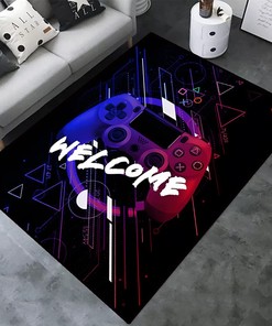 Gamer Boys' Large Video Game Mat - Non-Slip Polyester Home Decoration for Game Room Sofa Floor