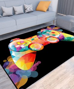 Gamer Carpet T-Shirt, Hoodie, Crewneck Sweatshirt: Teens Game Room Rug with Game Controller Decoration