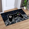 Gamer Controller Area Rug - Black Outdoor Gamepad Carpets for Bedroom/Living Room