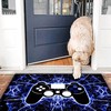 Gamer Controller Area Rugs for Teen Boys: Floor Rugs with Black Outdoor Carpet and Non-Slip Polyester Mats