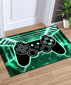 Gamer Home Decor Printed Carpet - Large Game Controller Rugs for Boy's Bedroom/Living Room - Floor Mats