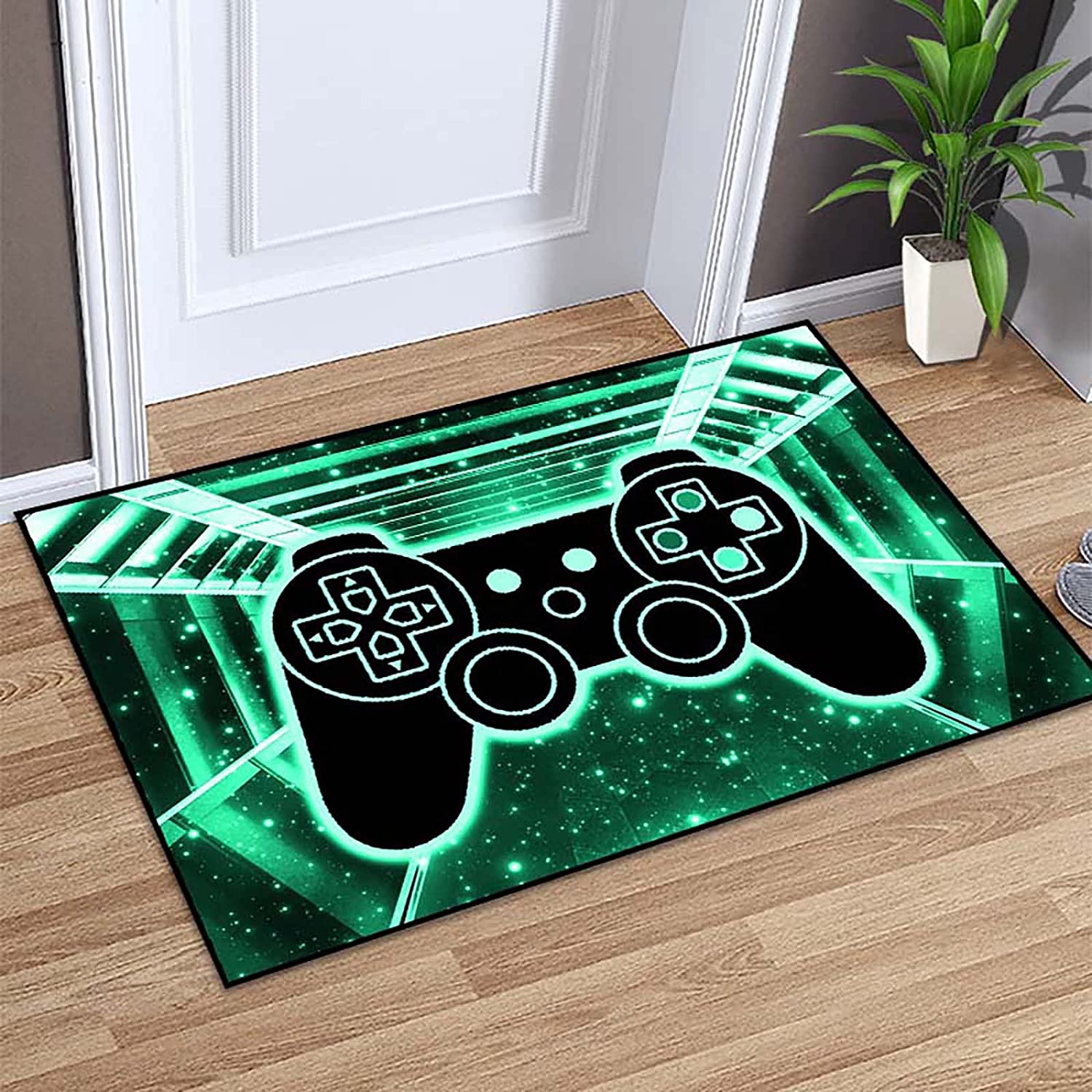 Gamer Home Decor Printed Carpet - Large Game Controller Rugs for Boy's Bedroom/Living Room - Floor Mats