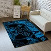 Gamer Living Room Floor Mats - Black Video Game Level Up Carpet for Kids/Teens