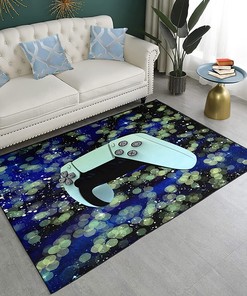 Gamer Room Explosive Painting Yellow Gaming Decor Carpet - Gamepad Area Rugs for Living Room