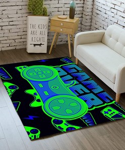 Gamer Rugs for Boys' Bedroom - Gamepad Print Carpet for Playroom or Area Rug for Restaurant Room