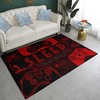 Gamer Rugs for Video Game Room - Brown and Black Entryway Carpet with Fire Design