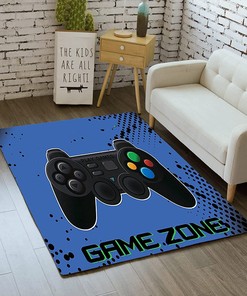 Gamer T-Shirt with Personalized Name: Non-Slip Area Rug with 3D Printed Gamepad and Controller Design