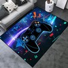 Gamer Video Game Area Rug - 3D Printed Living Room Mat with Game Controller PatternNon-Slip Polyester Decor