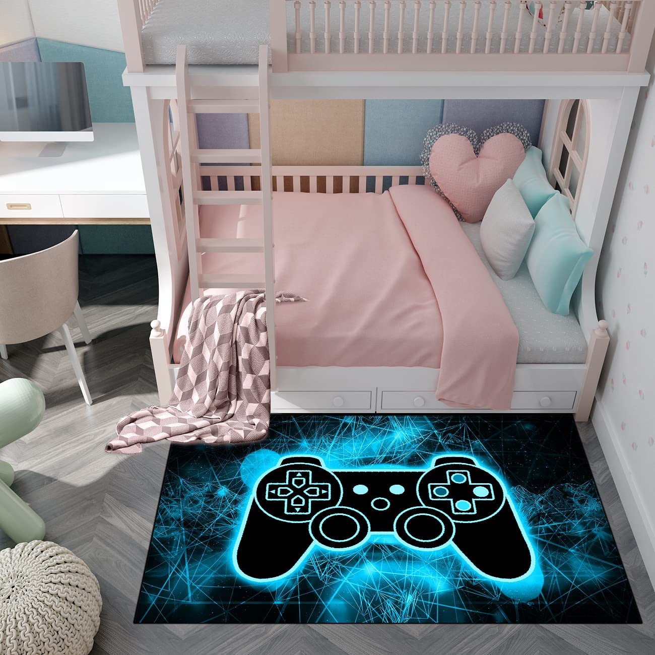 Gamer Video Game Area Rug for Boys Room Decor with Controller Player - Image 3