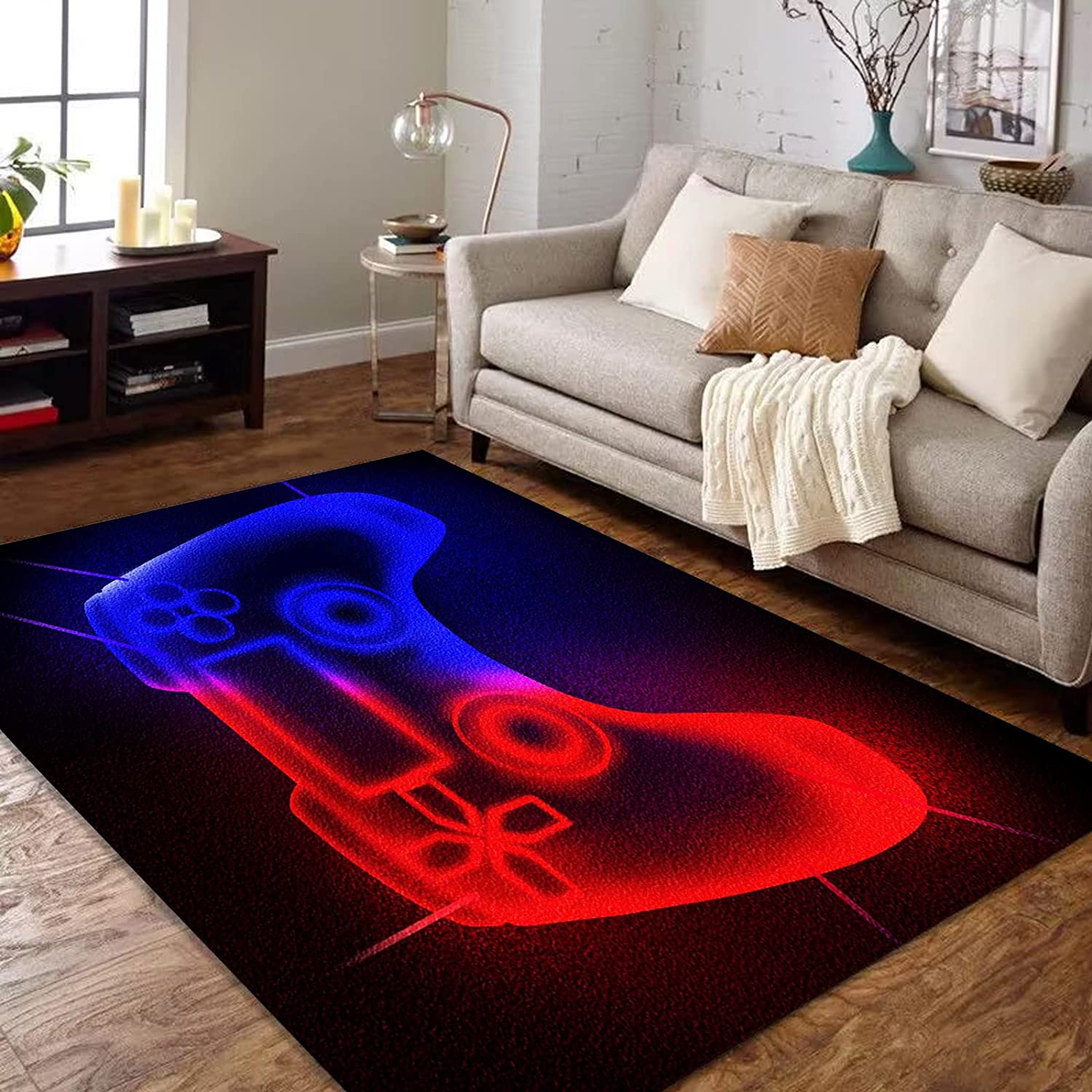 Gamer Video Player Gamepad Floor Mat for Bedroom or Game Room - Image 3