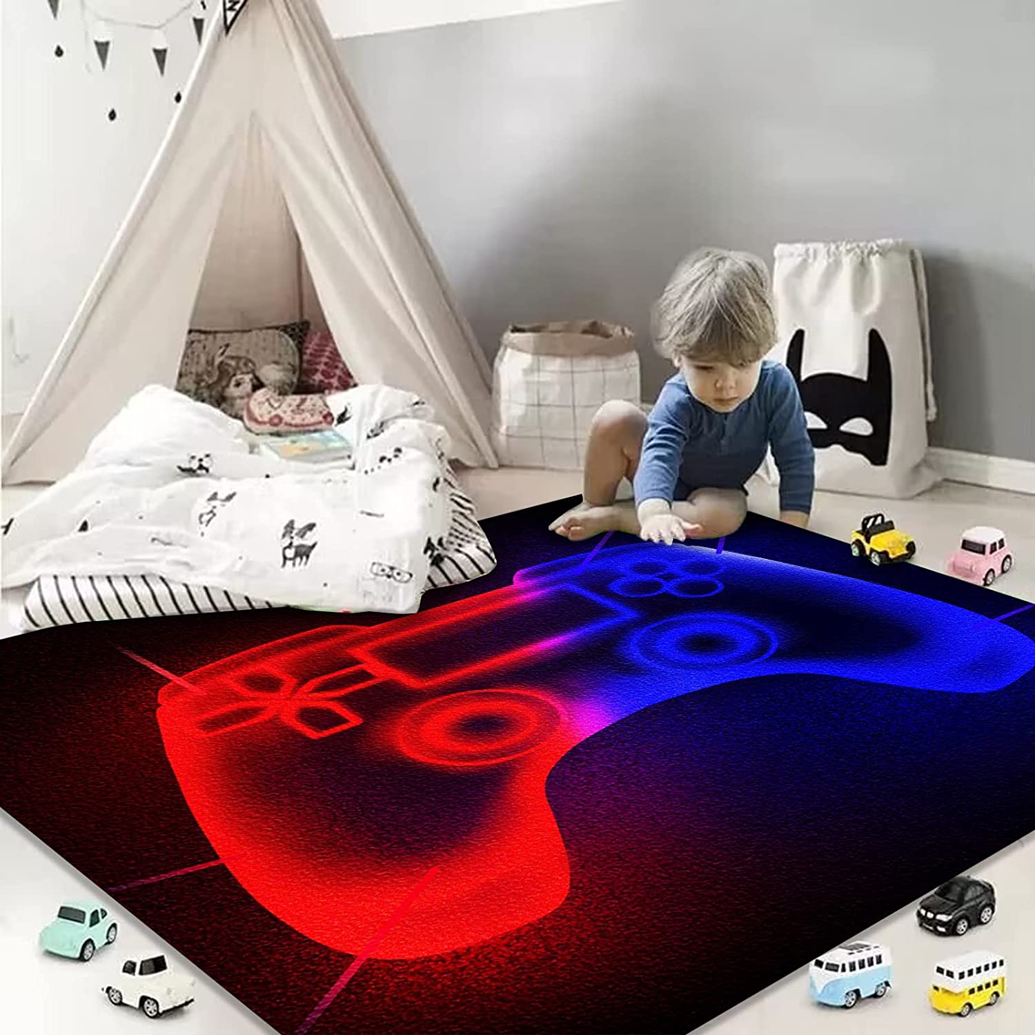 Gamer Video Player Gamepad Floor Mat for Bedroom or Game Room - Image 4