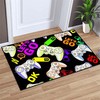 Gamers Area Rugs for Boys Teens with Black Gamepad Pattern Carpet Sofa Floor Mat for Living Room