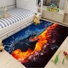Gaming Area Rug Fluorescence Gamepad with Non Skid Playroom Crystal Polyester Sofa Floor Chair for Gamer Room