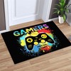 Gaming Area Rug for Bedroom Teens with Cool Black Gamepad Design Home Floor Mats for Living Room